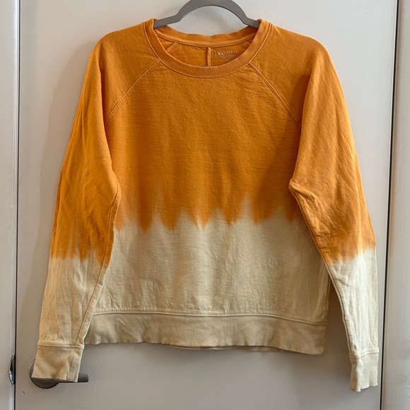 Athleta Tops - Athleta Orange and Cream Dip-Dye Bright Crewneck Sweatshirt SZ S